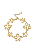 Elegant Flower Charm Bracelet for Women - Silver & Gold