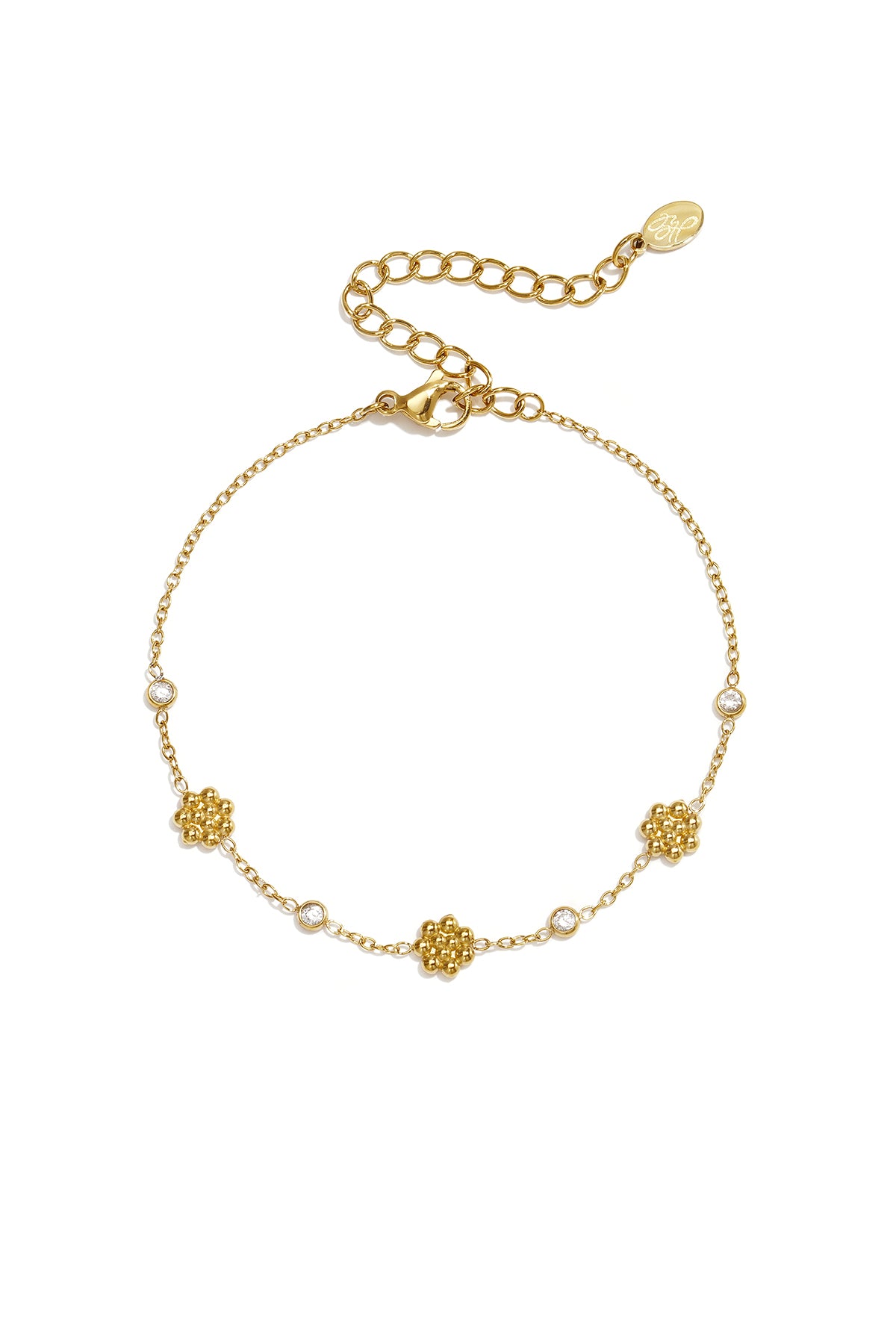Pulseras con dije de acero inoxidable chapadas en oro de 14 quilates, modelo Flower Simple Daily Simple Series, joyería para mujer.
