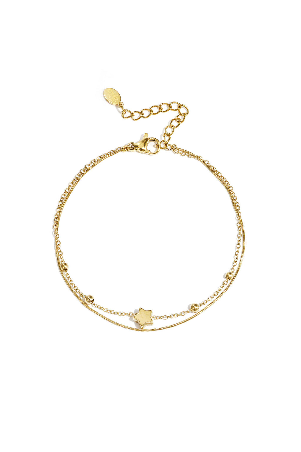 Elegant Star Charm Bracelet in Silver & Gold for Everyday Wear