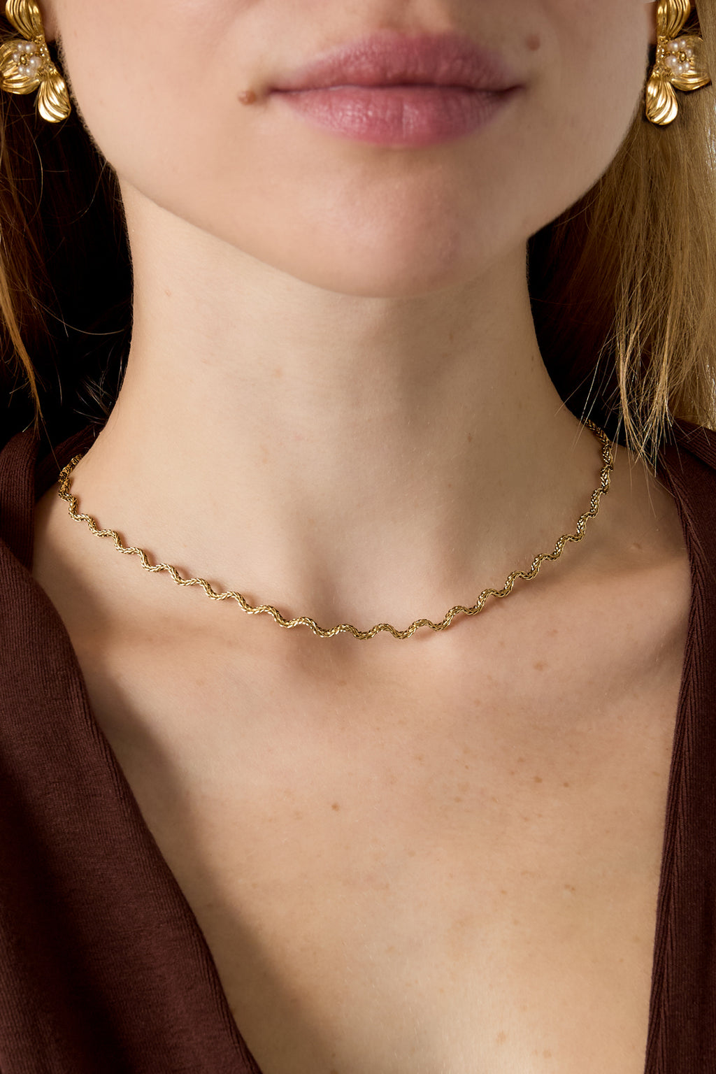 Collares de cadena de acero inoxidable, cadena sencilla para uso diario, serie sencilla, joyería para mujer