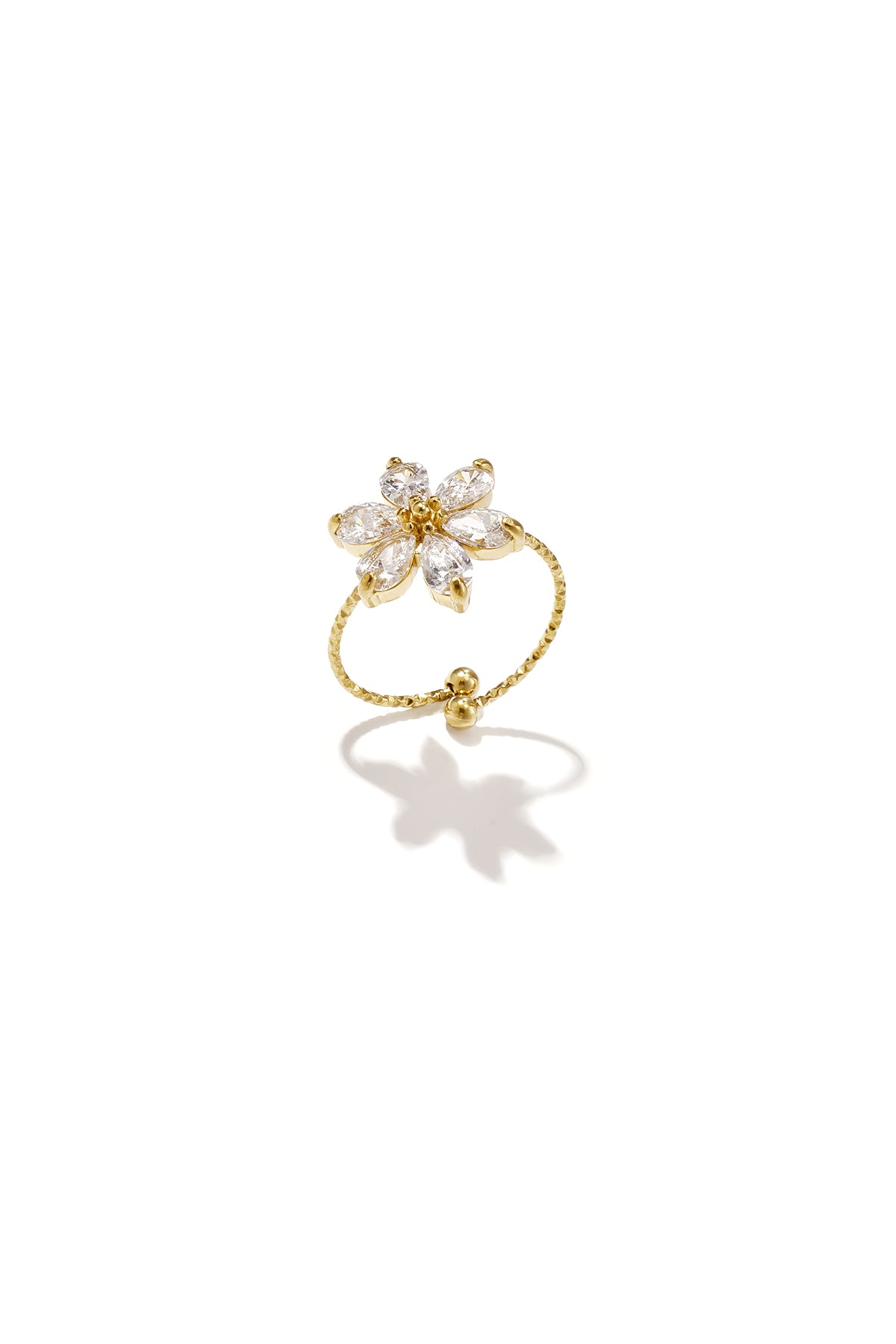 Anillos llamativos de acero inoxidable con diseño floral de la serie Simple Simple. Joyería para mujer.