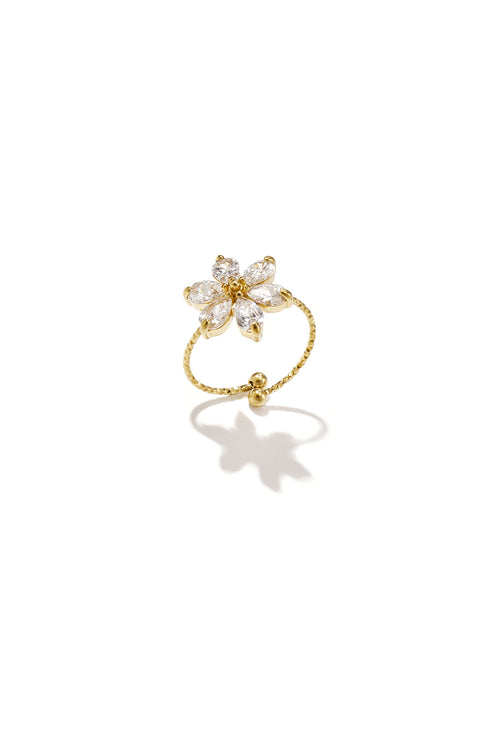 Anillos llamativos de acero inoxidable con diseño floral de la serie Simple Simple. Joyería para mujer.