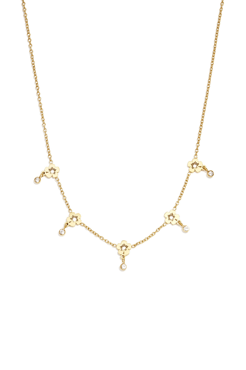 Collares con colgante de acero inoxidable con diseño floral sencillo de la serie Daily Simple para mujer.