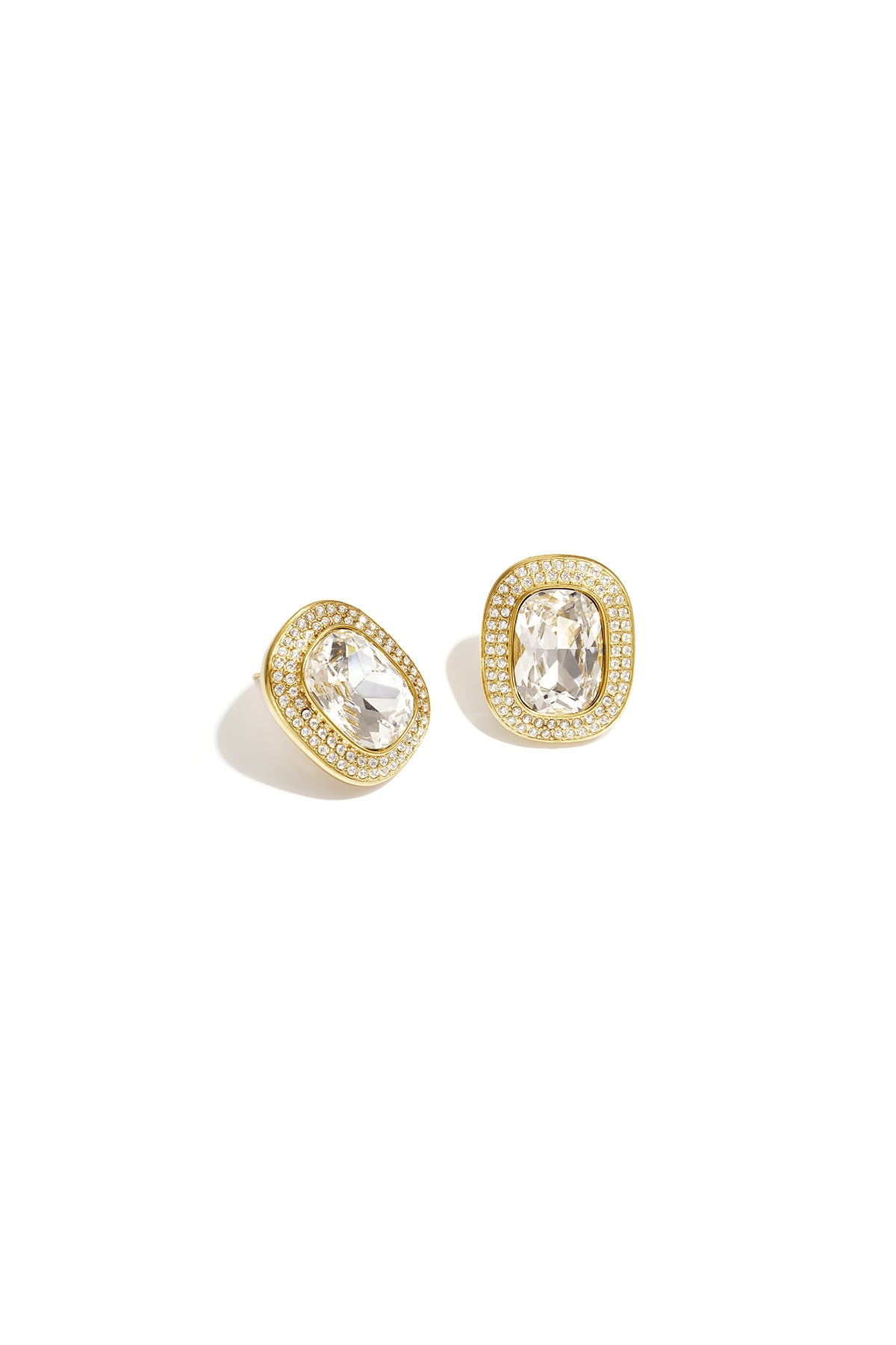 Pendientes de botón de acero inoxidable con forma geométrica, elegantes, de la serie Daily Luxury, joyería para mujer.