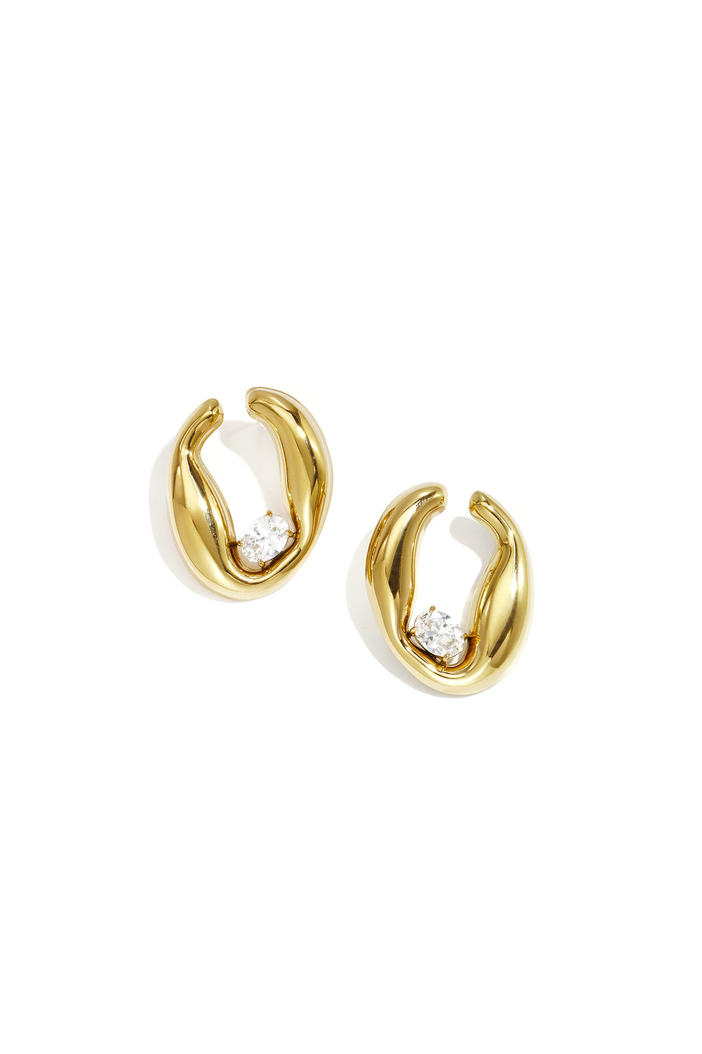 Pendientes de botón de acero inoxidable con forma irregular, sencillos, de la serie Daily Simple, joyería para mujer.