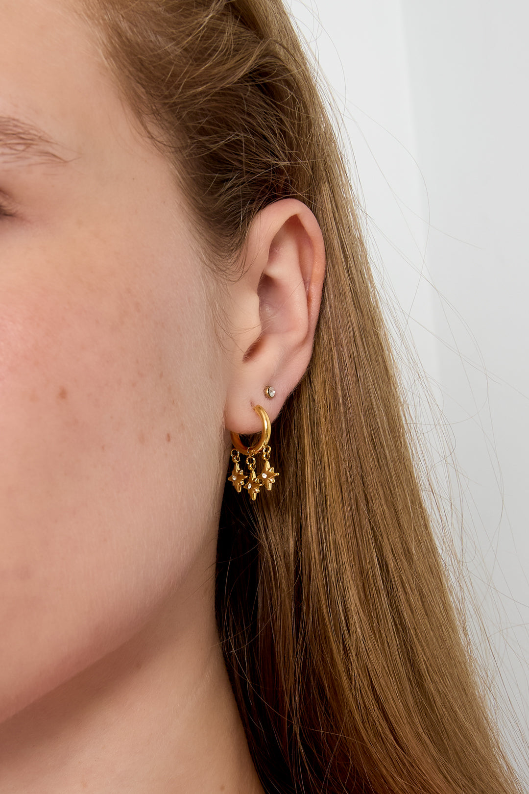 Pendientes colgantes de acero inoxidable con forma geométrica, serie Daily Simple para mujer.