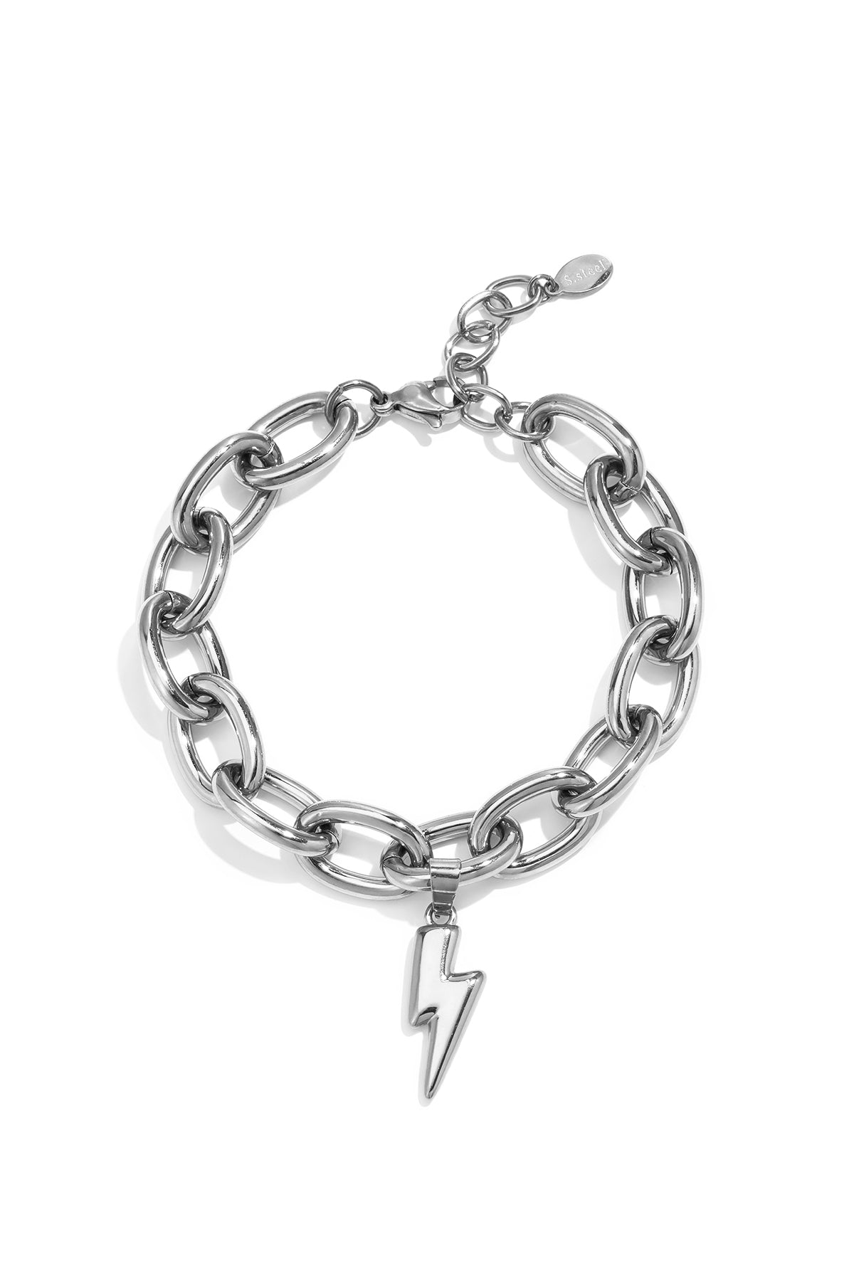 Pulseras de acero inoxidable con dijes, estilo casual y sencillo para uso diario, joyería para mujer.