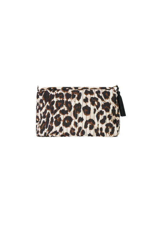 Bolsas de maquillaje con estampado de leopardo para uso diario, poliéster, accesorios de uso diario