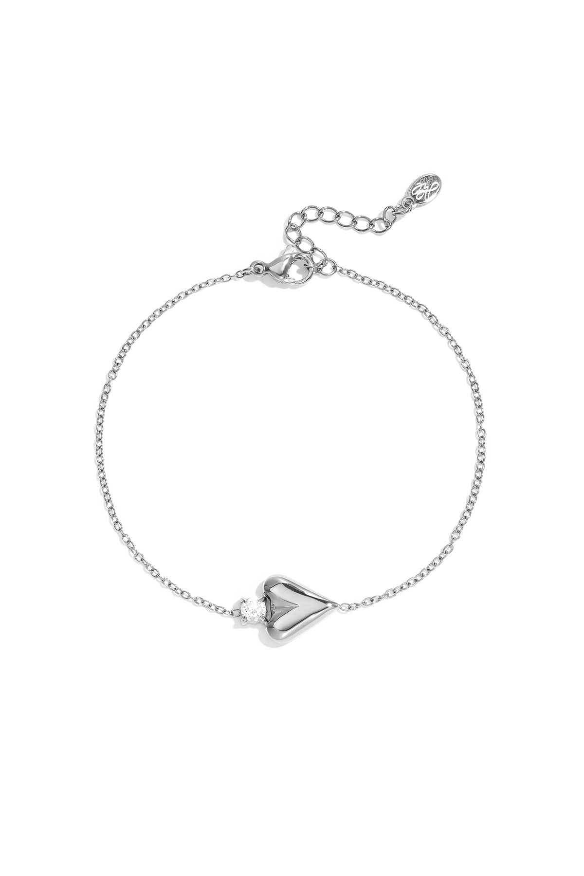 Pulseras de acero inoxidable con dije de corazón, sencillas, de la serie Daily Simple, joyería para mujer