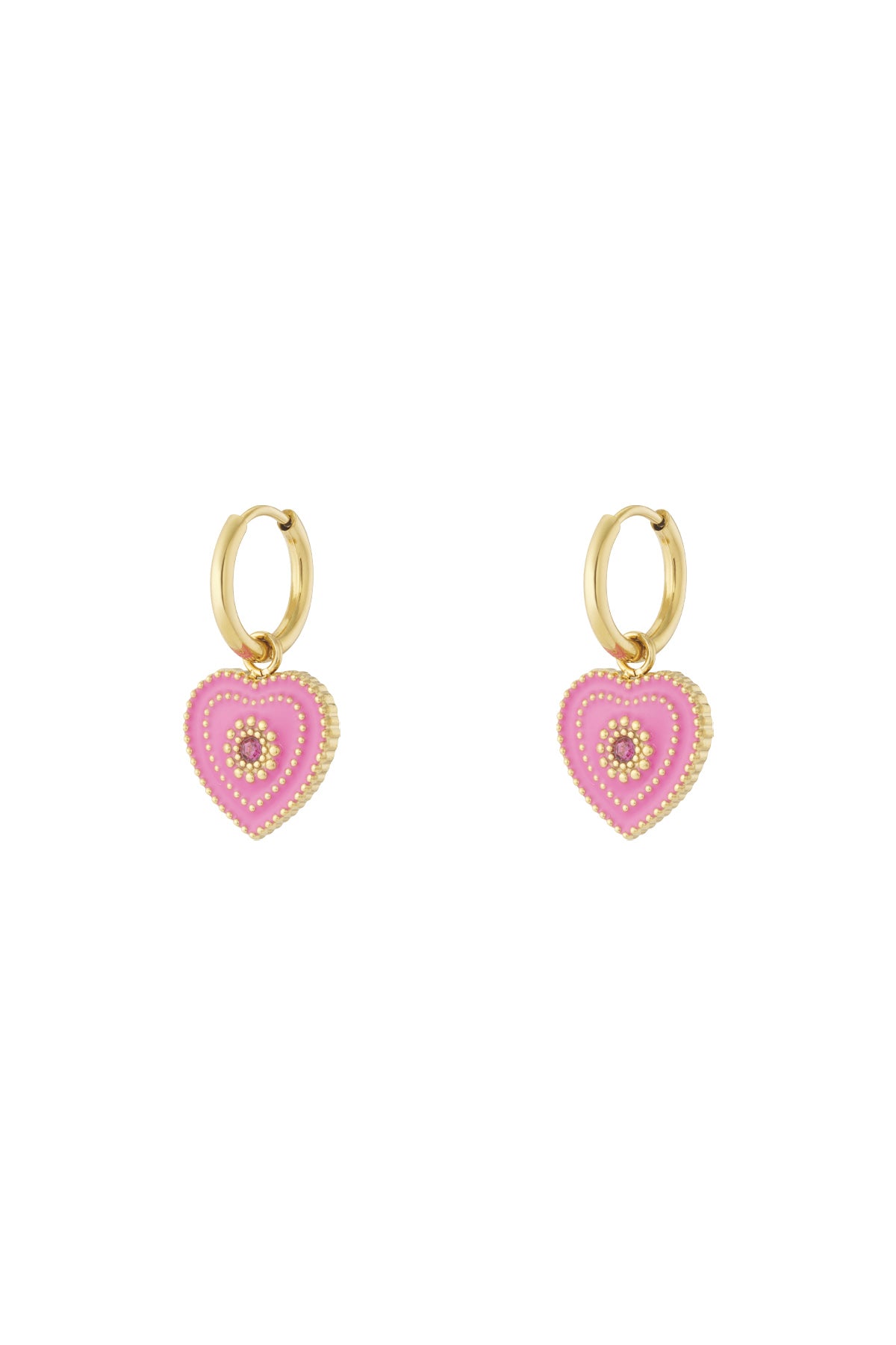Elegant 14K Gold Plated Heart Drop Earrings for Women