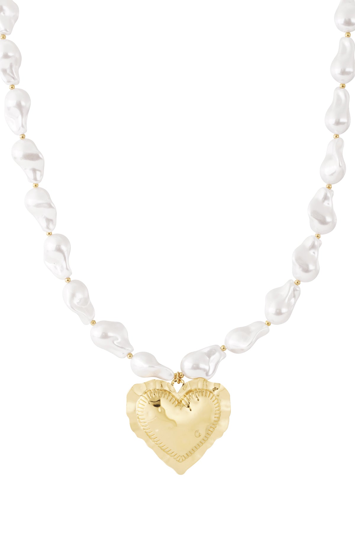 Elegant Gold Heart Beaded Necklace for Everyday Wear