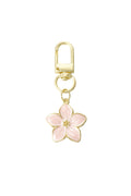 Charming Flower Keychain in Pink, Red & White Gold