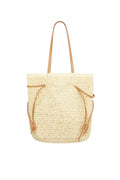 Eco-friendly Paper Shoulder Bag in Beige and Off-White