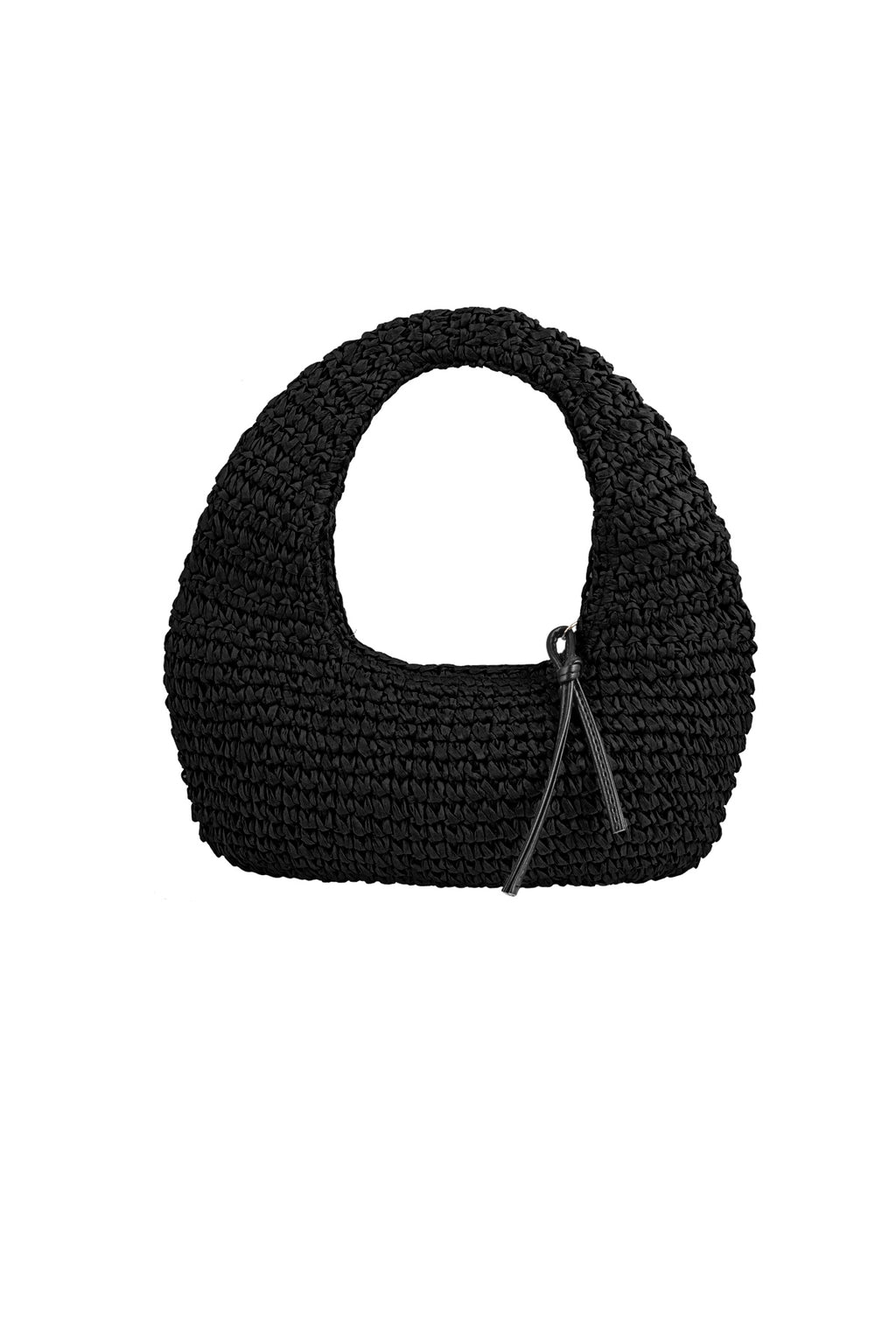 Elegant Paper Shoulder Bag in Black and Beige