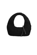 Elegant Paper Shoulder Bag in Black and Beige