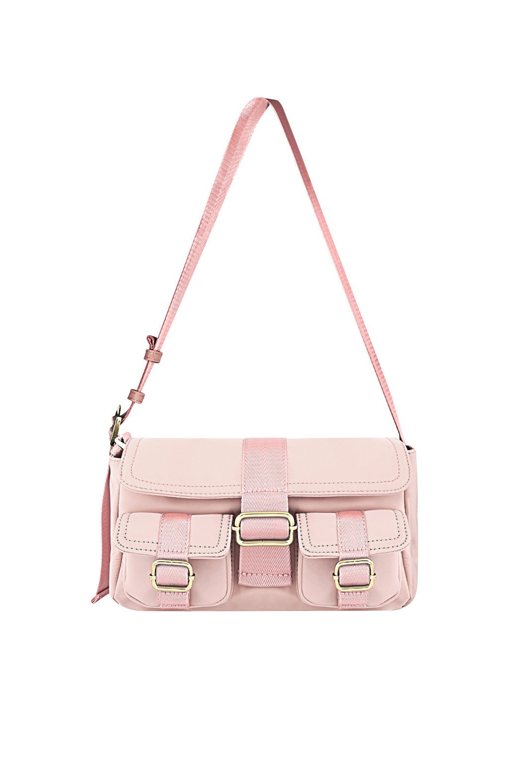 Stylish Polyester Shoulder Bag in Pink, Blue, Black, Beige & Cream