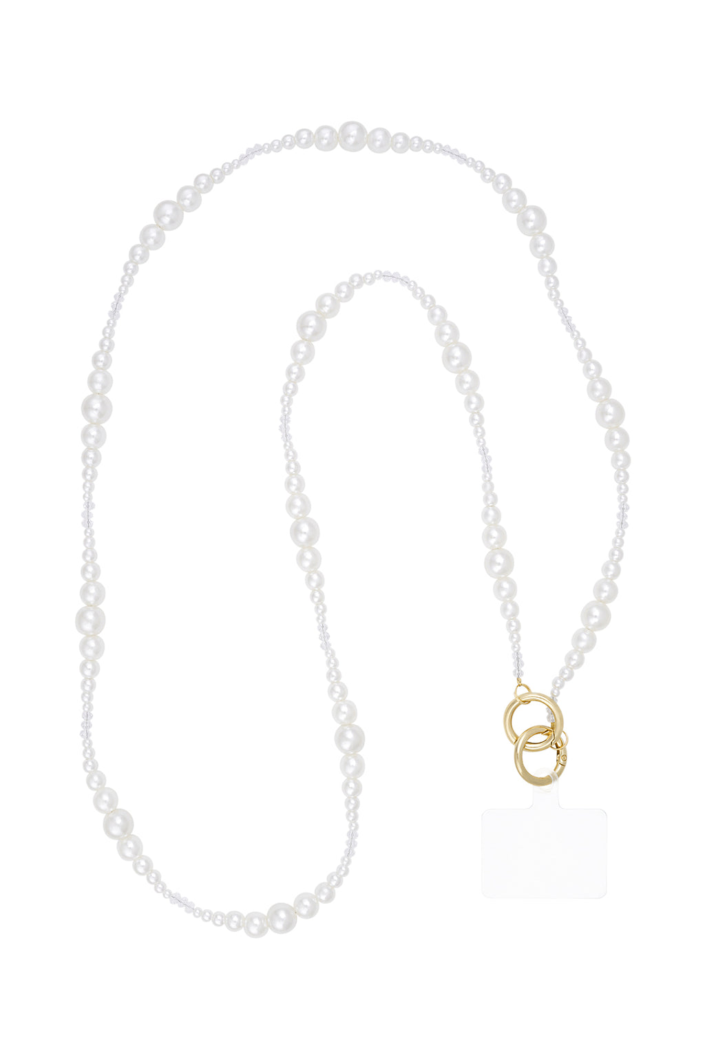 Elegant White Gold Crystal Phone Chain
