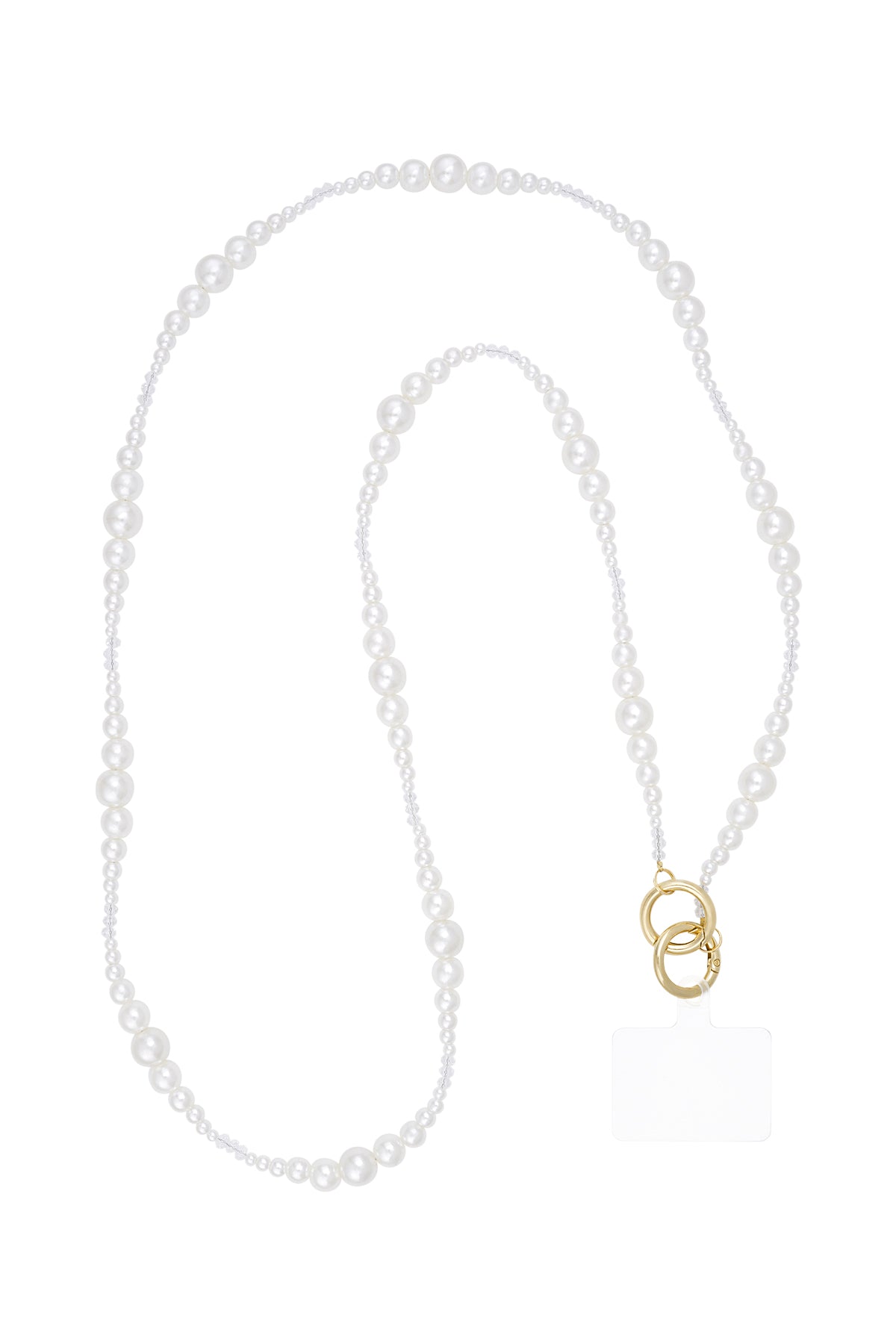 Elegant White Gold Crystal Phone Chain