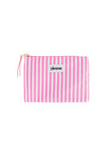 Chic Pink Stripe Makeup Bag for Daily Use