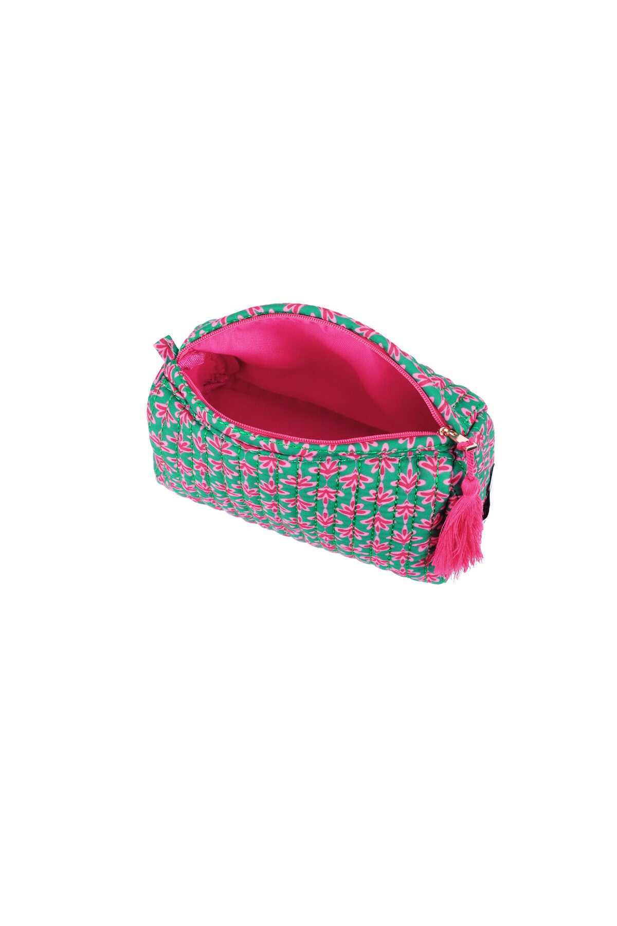 Chic Pink & Green Polyester Makeup Bags for Women