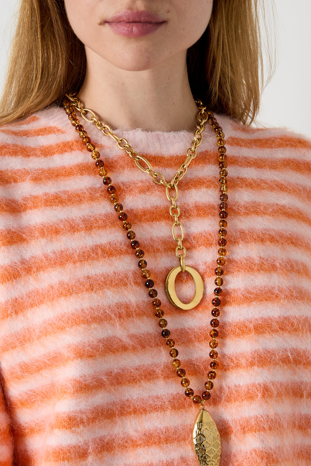 Collares con colgante de acero inoxidable Circle Simple Daily Simple Series Joyería para mujer