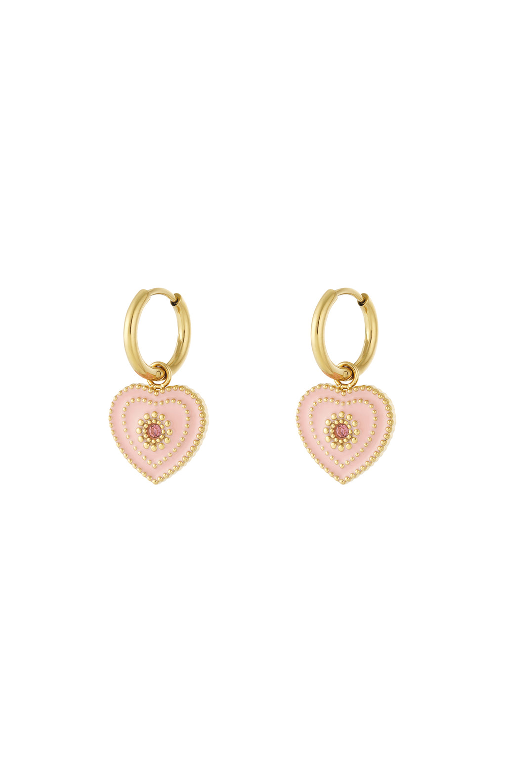 Elegant 14K Gold Plated Heart Drop Earrings for Women