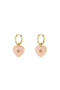Elegant 14K Gold Plated Heart Drop Earrings for Women