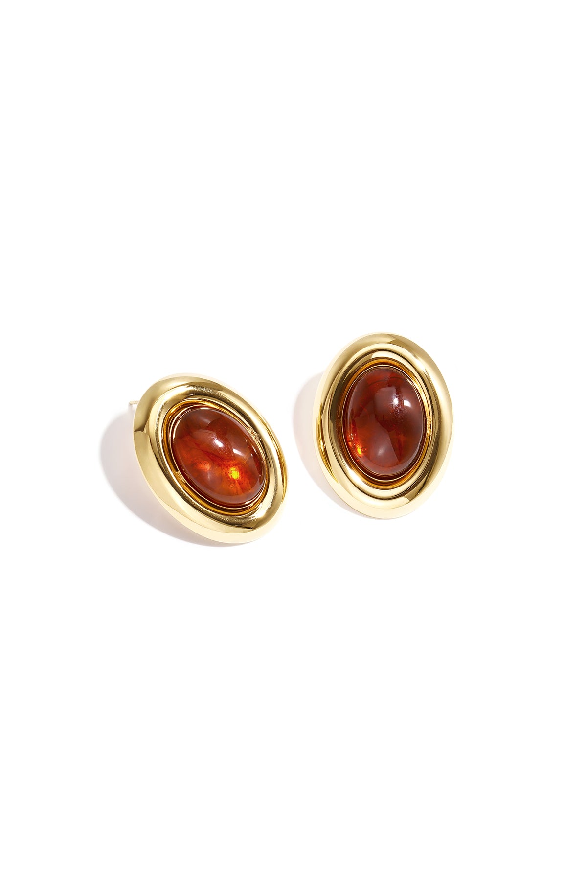Pendientes de botón de acero inoxidable con forma elíptica, estilo casual y sencillo, de la serie para mujer.
