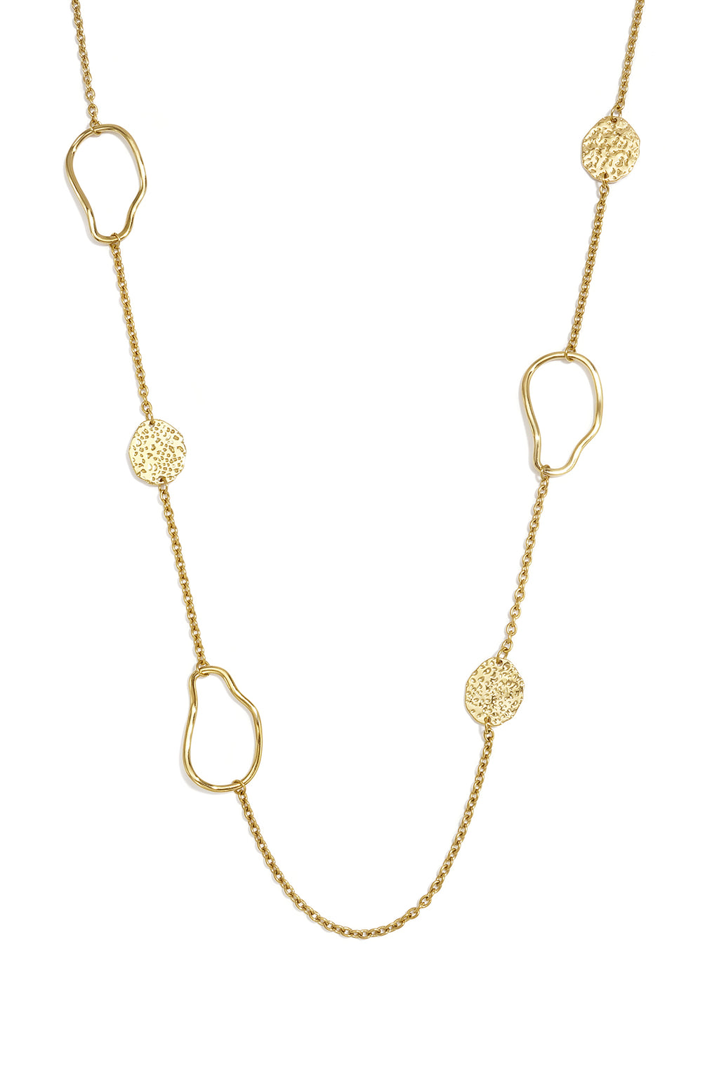 Collares largos de acero inoxidable de forma irregular, sencillos, de la serie Simple Daily para mujer.