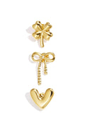 Elegant Gold-Toned Stainless Steel Brooch Set