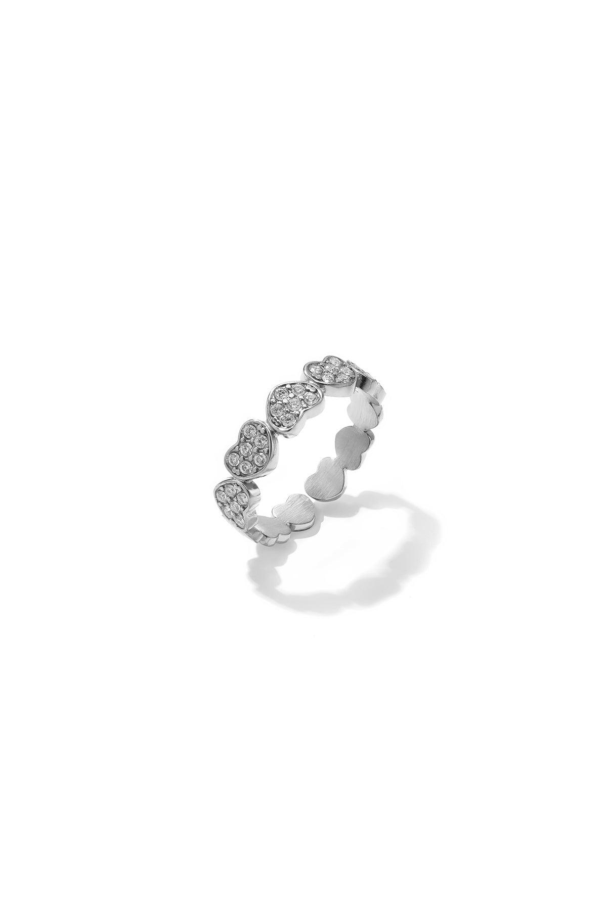 Anillos minimalistas de acero inoxidable con forma de corazón, de la serie Daily Simple para mujer.
