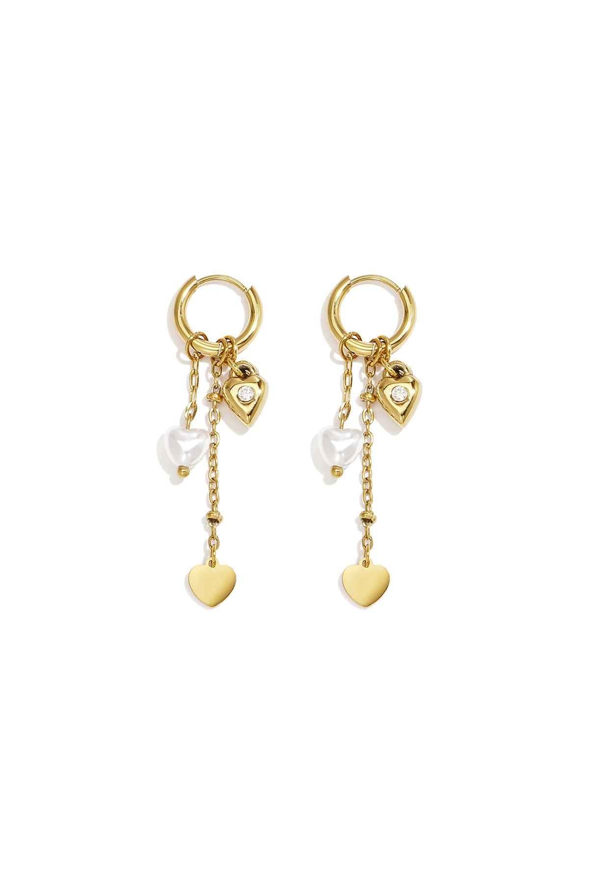 Pendientes colgantes de acero inoxidable con forma de corazón, sencillos, de la serie Daily Simple, joyería para mujer.