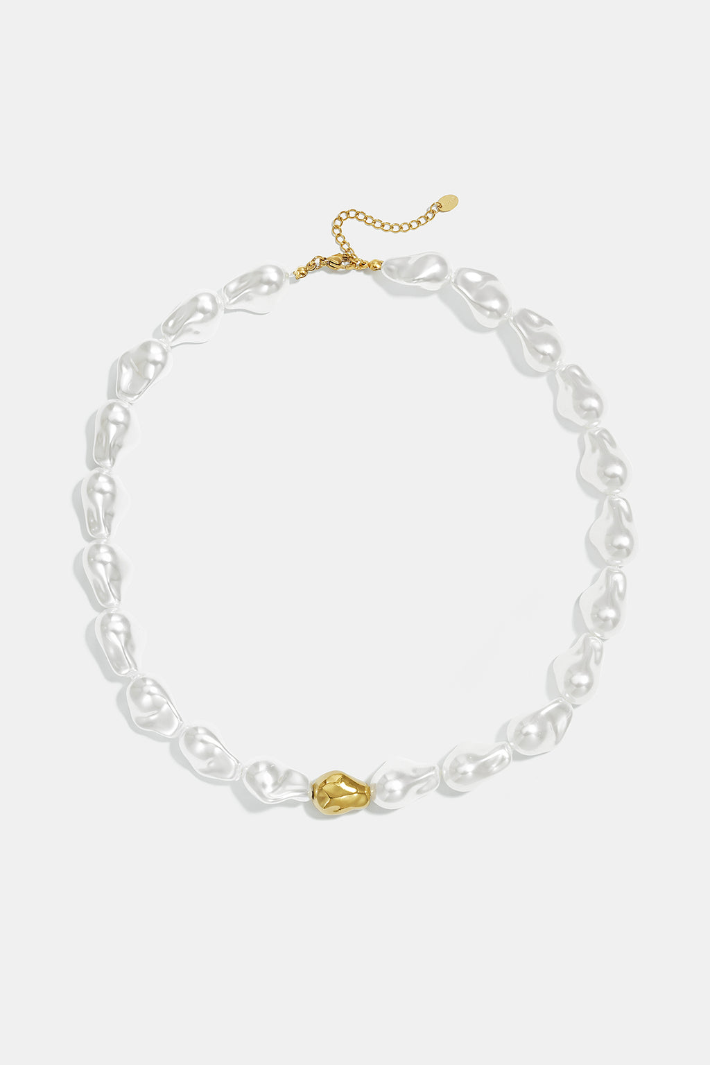 Collares de cuentas de acero inoxidable de forma irregular, sencillos, de la serie Simple Daily para mujer.