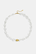 Collares de cuentas de acero inoxidable de forma irregular, sencillos, de la serie Simple Daily para mujer.