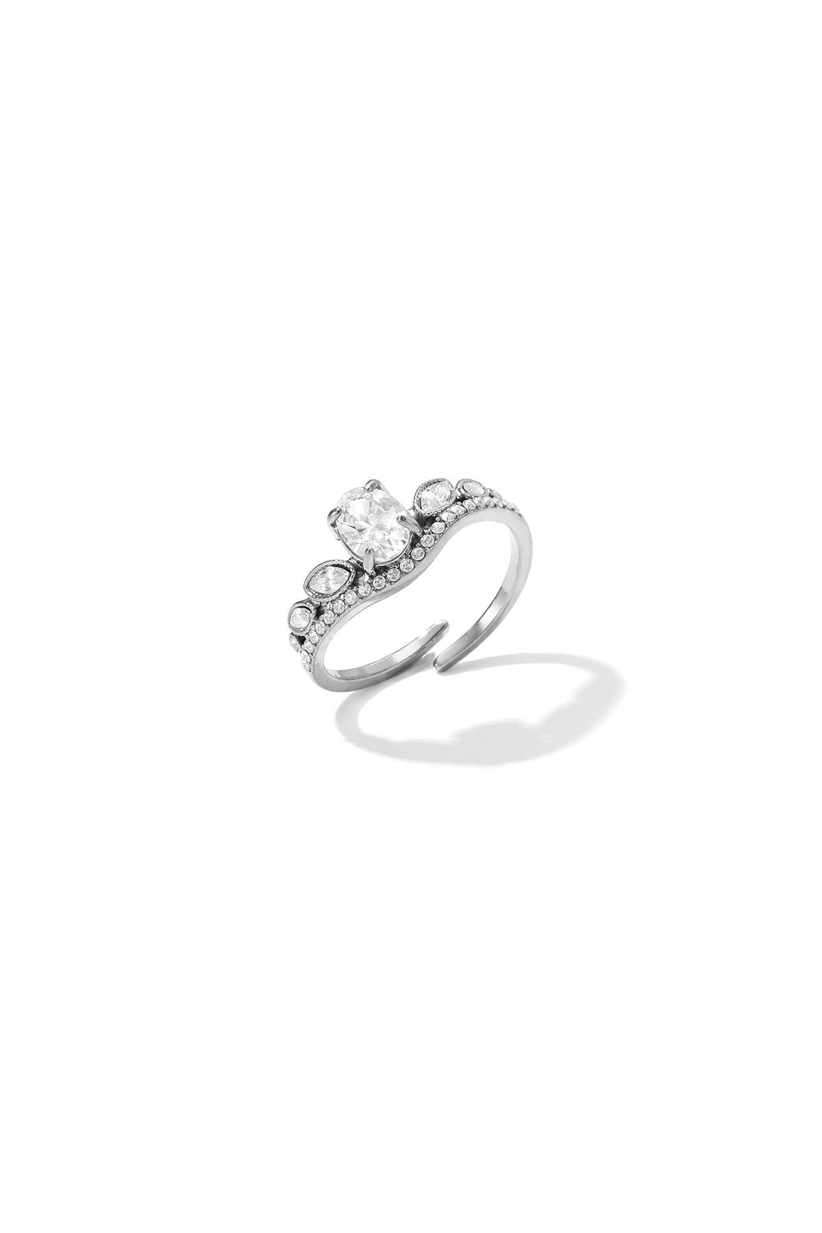 Anillos minimalistas de acero inoxidable con forma elíptica, sencillos para uso diario, de la serie Simple. Joyería para mujer.