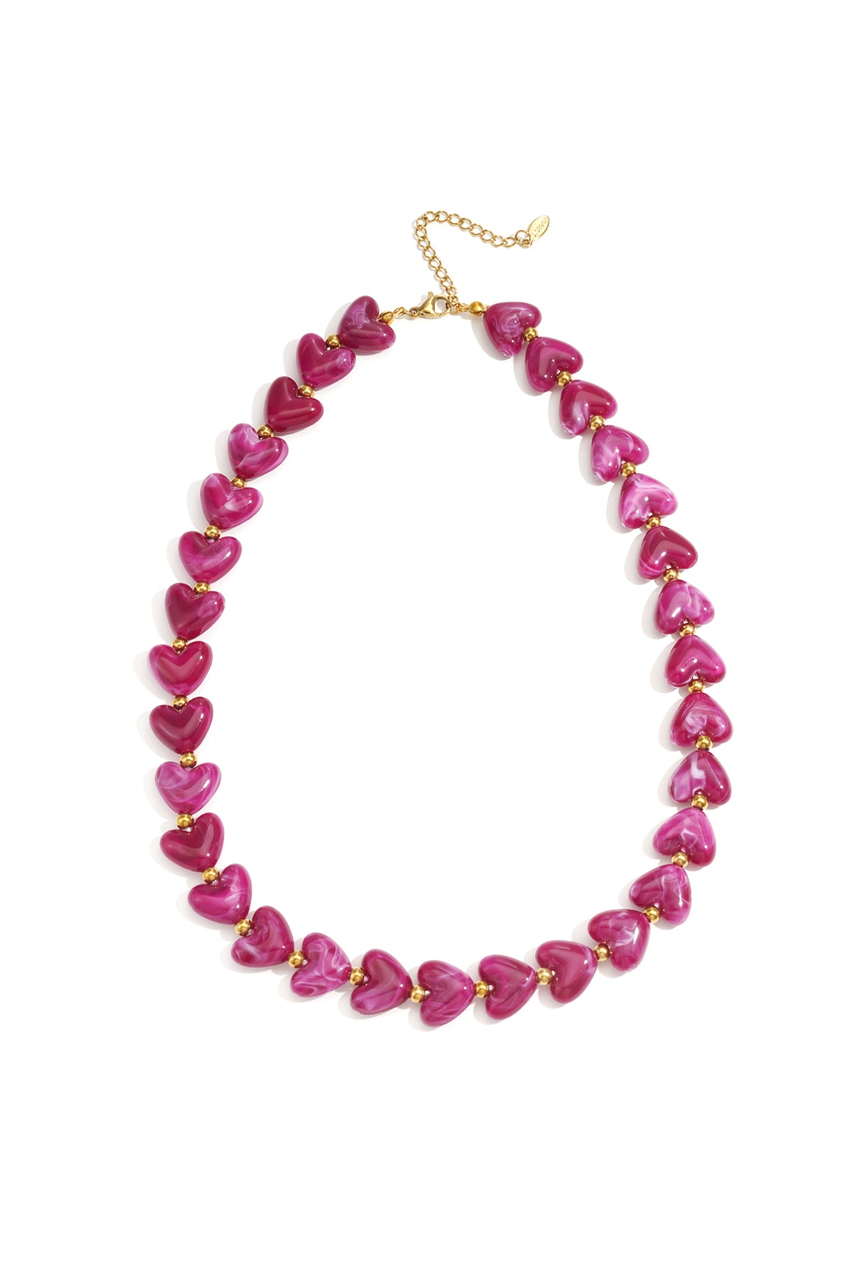 Collar cuentas corazones