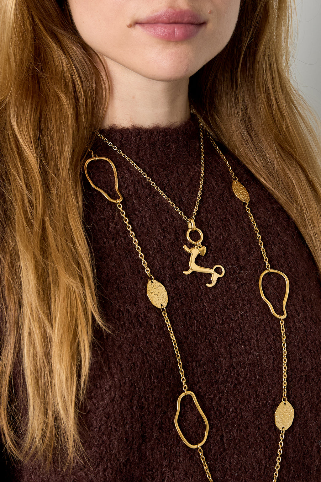 Collares con colgante de acero inoxidable, serie Animal Simple Daily Simple, joyería para mujer