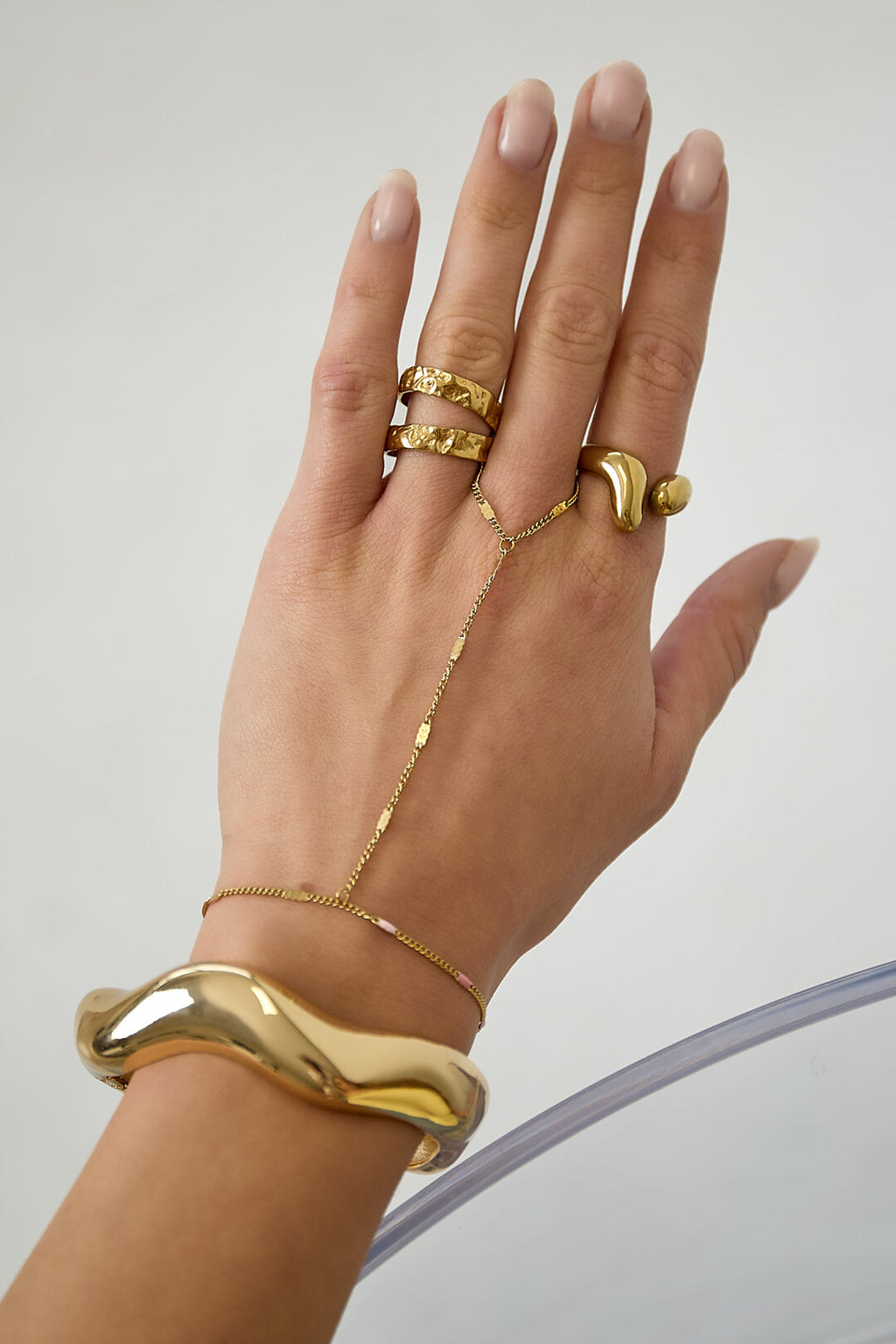 Elegant 14K Gold Plated Hand Chain for Women