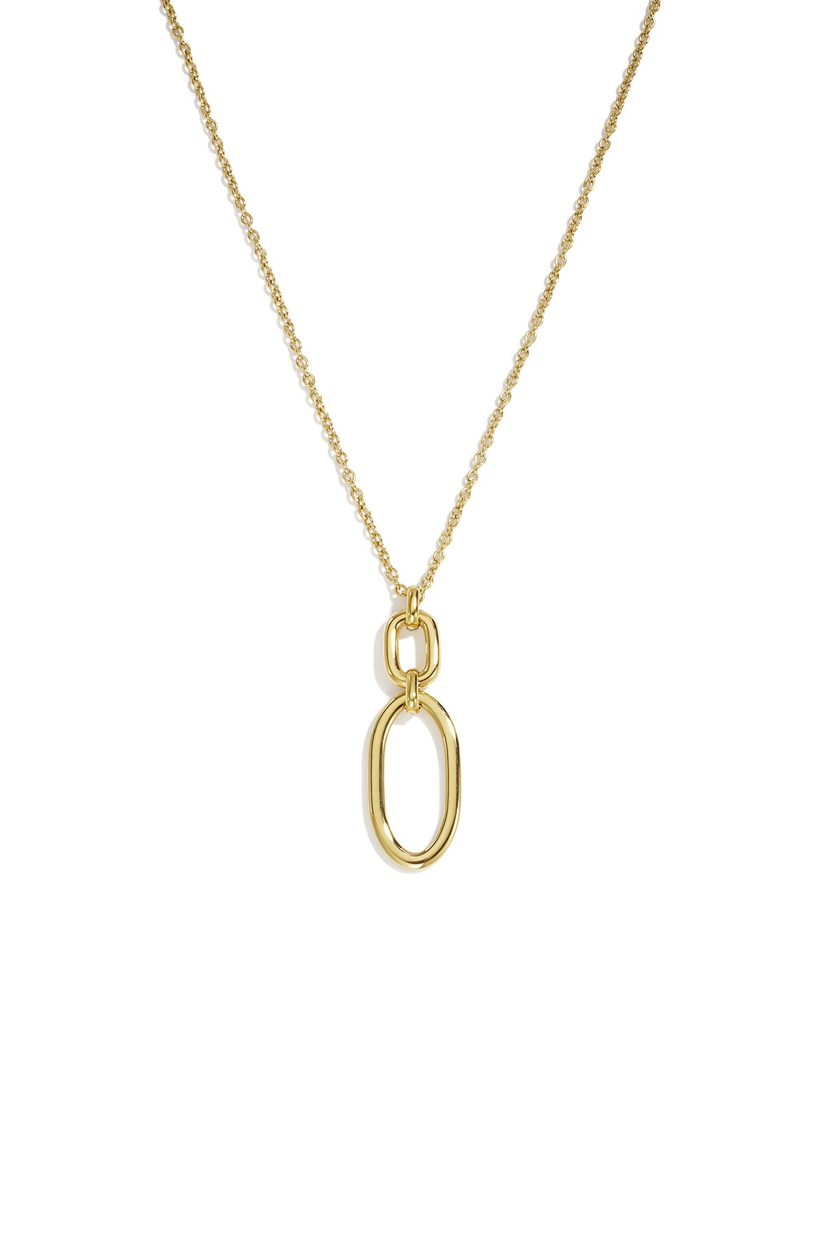 Collares con colgante de acero inoxidable con forma elíptica, sencillos, de la serie Daily Simple para mujer.