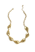 Stylish Gold-Color Stainless Steel Shell Necklace