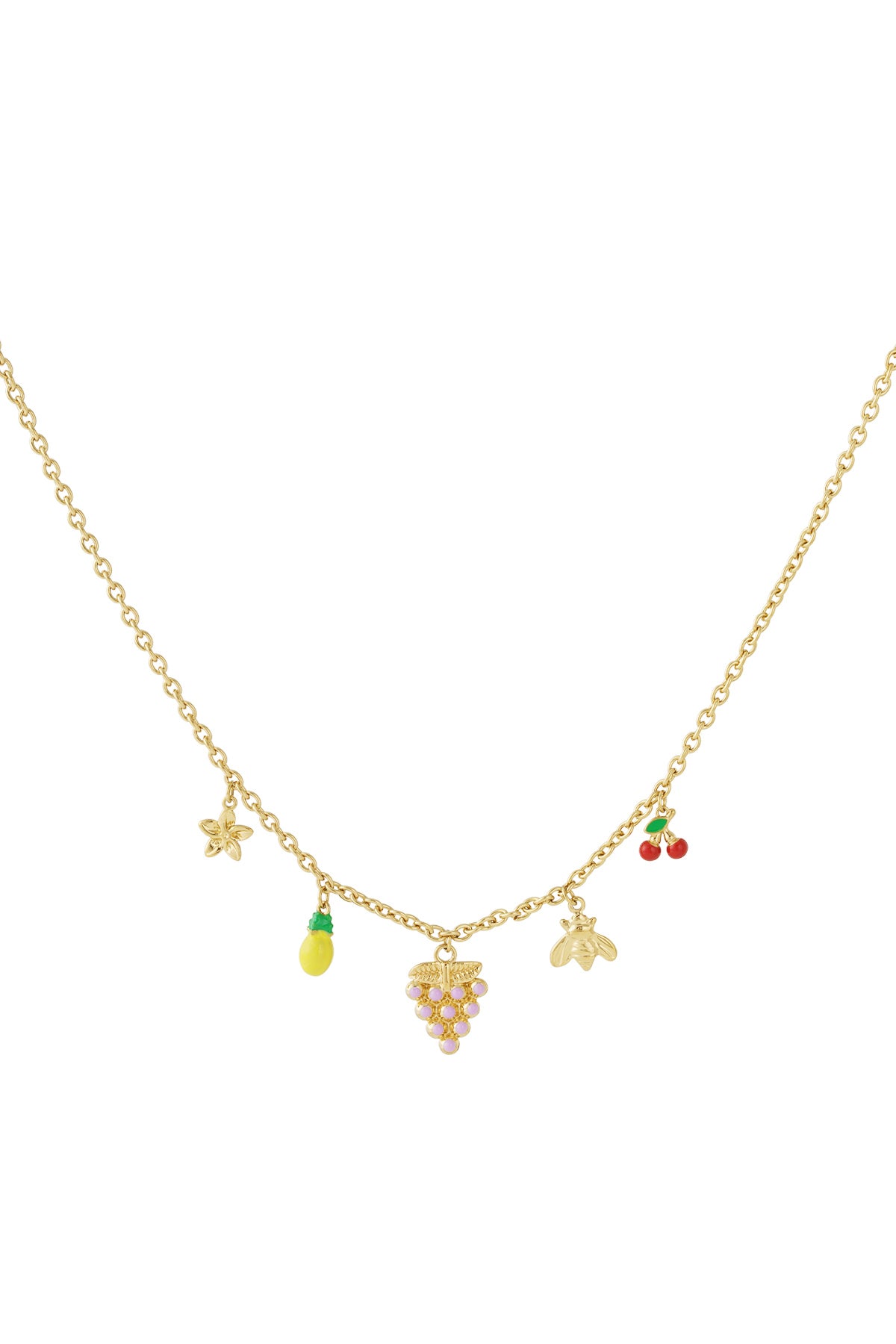 Elegant 14K Gold Plated Fruit Pendant Necklace