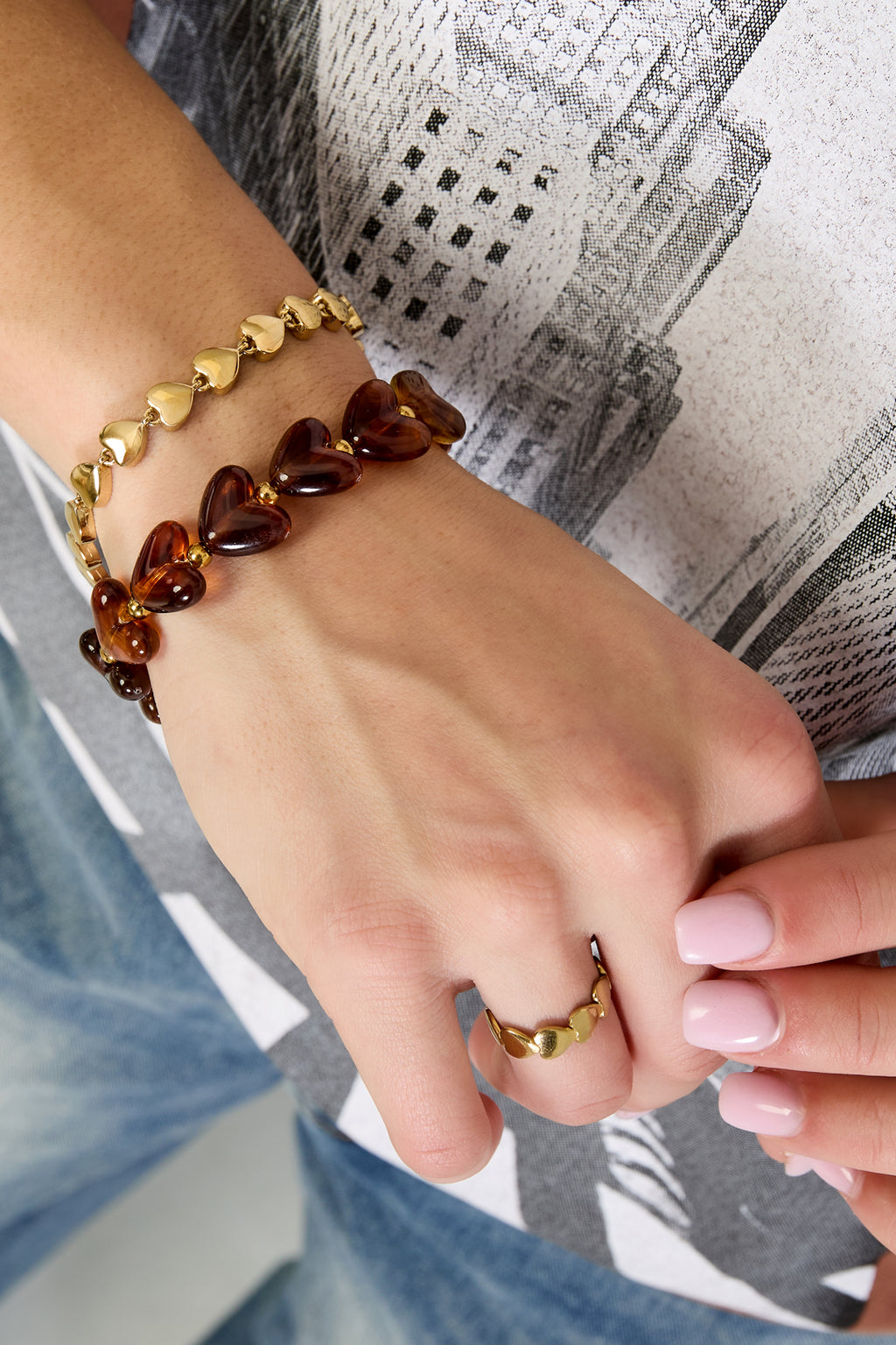 Pulsera de cuentas corazón