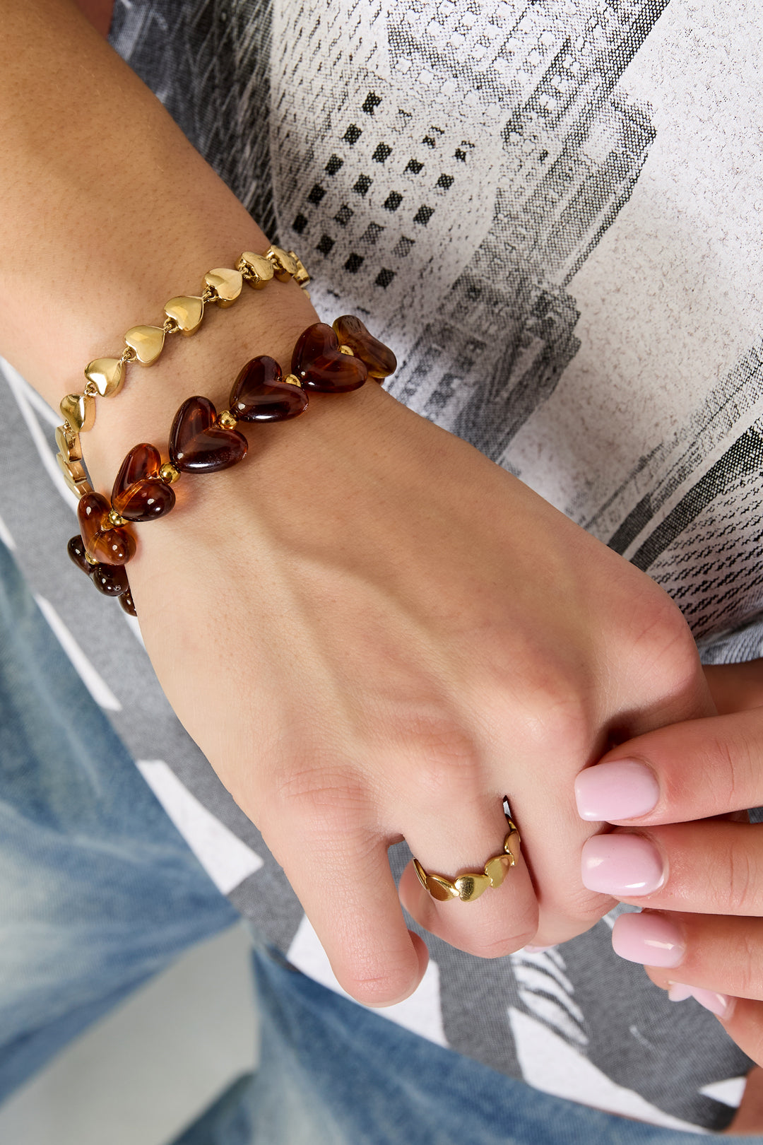 Pulsera de cuentas corazón