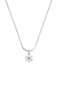 Collares con colgante de acero inoxidable con diseño floral sencillo de la serie Daily Simple para mujer.
