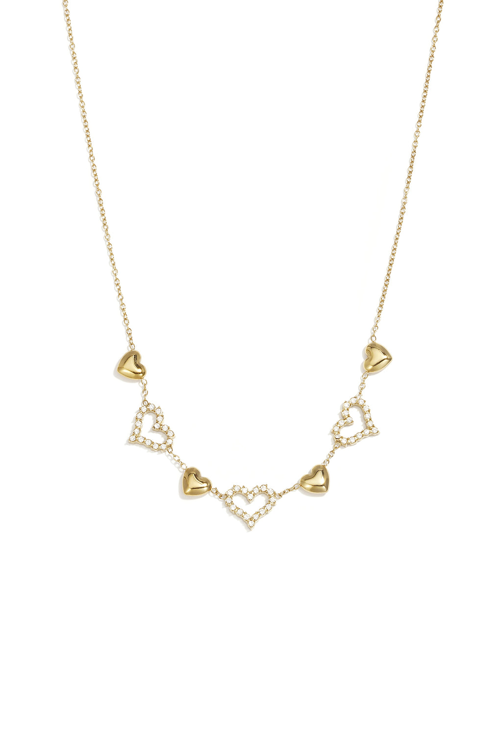 Collares con colgante de acero inoxidable, diseño de corazón, sencillos, de la serie Daily Simple para mujer.