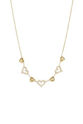Collares con colgante de acero inoxidable, diseño de corazón, sencillos, de la serie Daily Simple para mujer.
