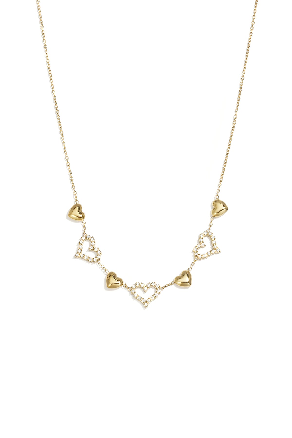 Collares con colgante de acero inoxidable, diseño de corazón, sencillos, de la serie Daily Simple para mujer.
