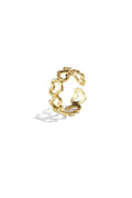 Elegant Adjustable Minimalist Heart Ring - Silver & Gold