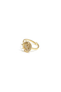 Adjustable Gold Color Statement Ring with Sun and Moon