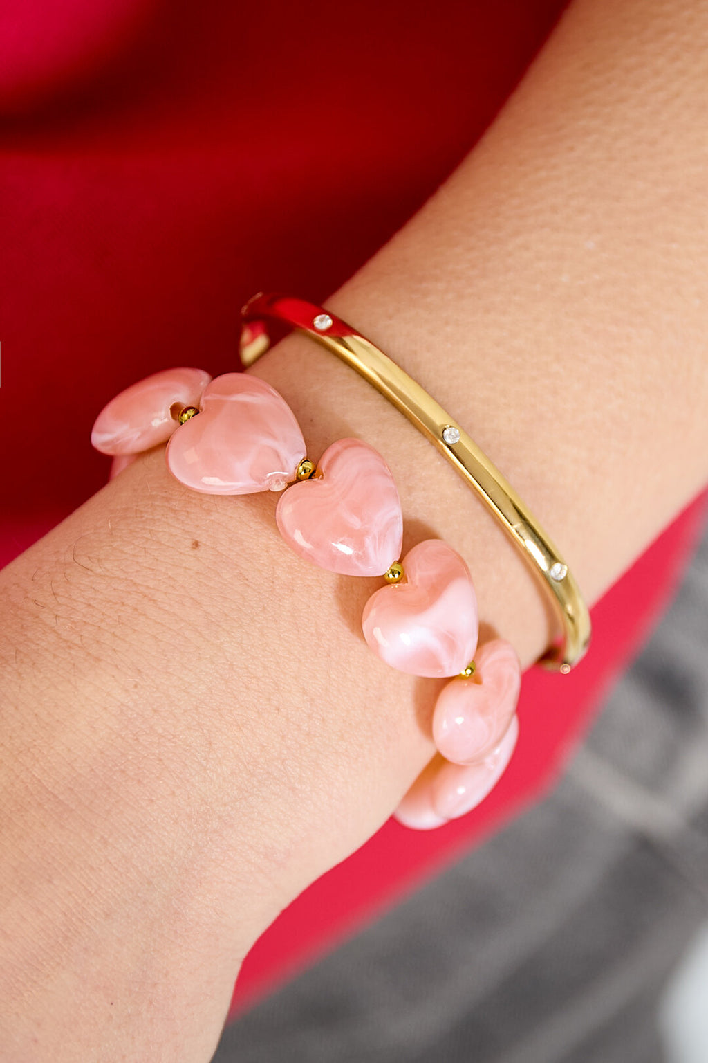 Charming Heart Beads Bracelet for Women
